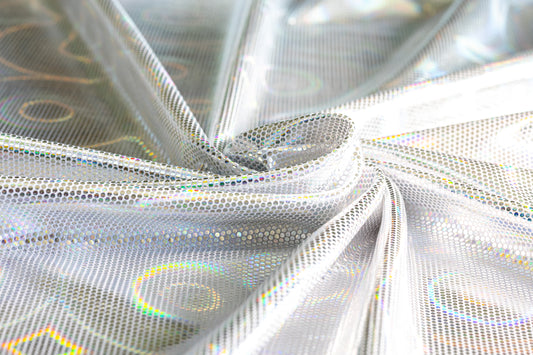 Lycra Disco zilver wit