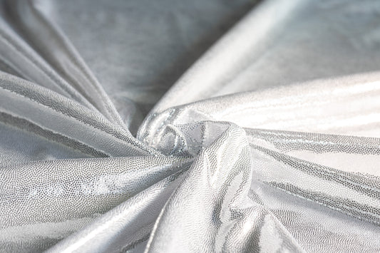 Lycra Zilver Stip Hologram